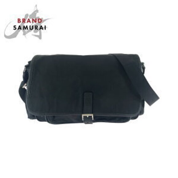Prada Handbags - Prada Tessuto triangular logo plate black nylon shoulder bag messenger